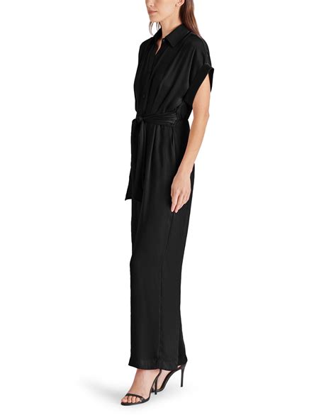 Tori Black Short Sleeve Jumpsuit Women S Designer Jumpsuits Steve Madden Canada