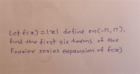 Solved Let F X ∣x∣ Define On −π π Find The First Six