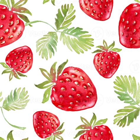 Strawberry seamless pattern. Hand-painted illustration 22157035 PNG