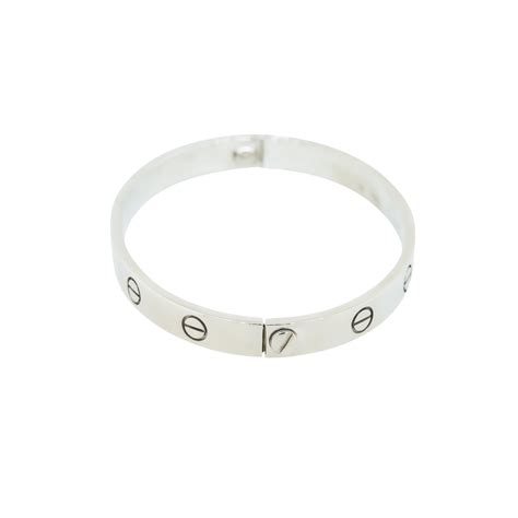 Cartier LOVE 18k White Gold Size 16 Bangle Bracelet