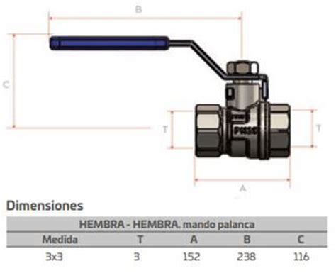 Valvula De Esfera Cabel Palanca H H 3 160710C Válvulas y conexiones de