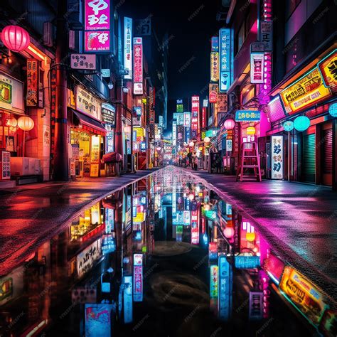 Premium Ai Image Nightlife Of Tokio Where The City Lights Blur Into A