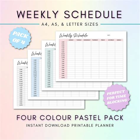 Weekly Time Blocking Schedule Planner PRINTABLE PDF | Etsy in 2021 | Schedule planner, Planner ...