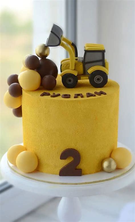 Best Birthday Cake Ideas In Yellow Digger Birthday Cake