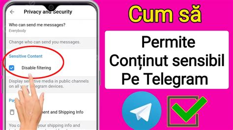 Cum să activați conținutul sensibil pe Telegram 2024 Android și iOS