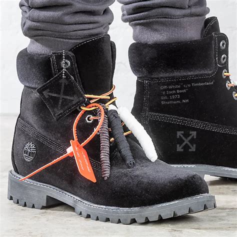 Timberland Mens Timberland X Off White 6 Inch Textile Boots