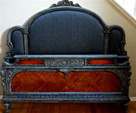 Upholstered Antique Double Bed Frame - The Paint Factory