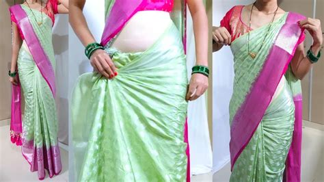 Silk Saree Draping Perfectly Very Easy Steps Look Slim And Tall How