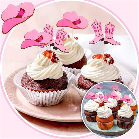 60 Pieces Cowboy or Cowgirl Hat and Boot Cupcake Toppers Western ...