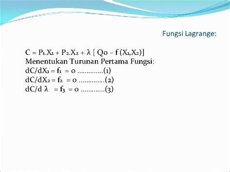 Optimasi Multivariat Dengan Kendala Persamaan Oleh Hafidh Munawir