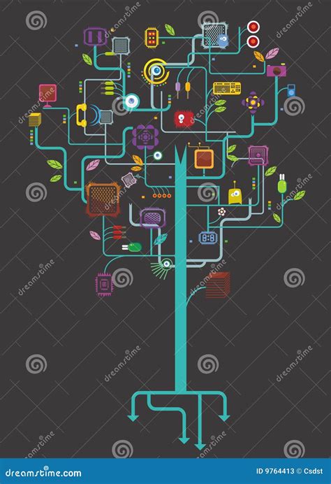 Electronic Tree Stock Illustration Illustration Of Creative