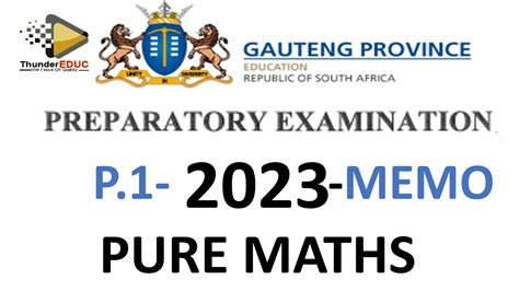 MEMO 2023 PURE MATHS PAPER 1 MATHEMATICS P 1 PREPARATORY EXAMS 2023