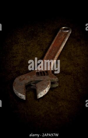 Rusty Adjustable Spanner Stock Photo Alamy