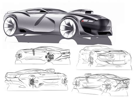 sketches muscle car on Behance