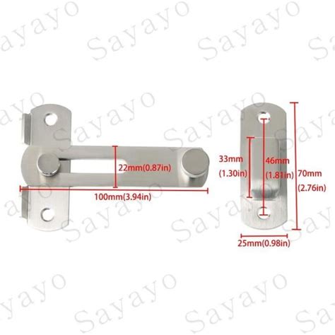 Verrou Porte Coulissante Serrure Volet Loquet Porte Verrou Portail