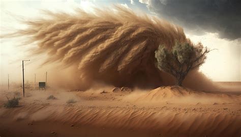 Tormenta De Arena En El Desierto Ia Generativa Foto Premium