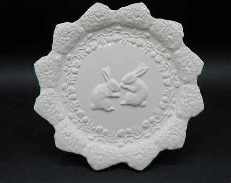 Bordallo Pinheiro Bunny Rabbit Pedestal Dessert Plate Etsy