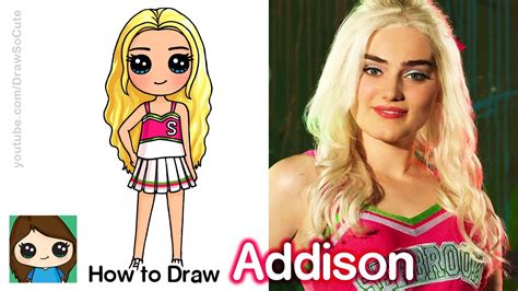 How To Draw A Cheerleader Addison Disney Zombies Youtube