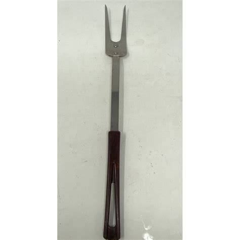 Vintage Stanhome Stainless Cooking Meat Fork With Brown Etsy