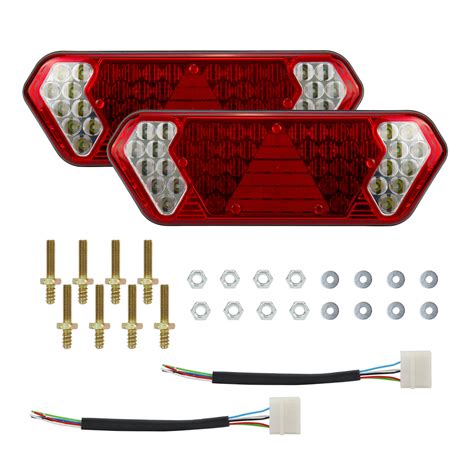 Par Lanterna Traseira Caminh O Carreta Guerra Led V V Ninja Parts