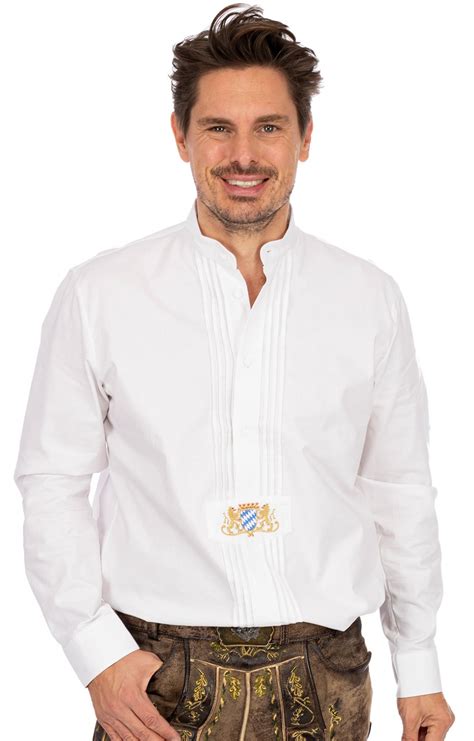 Os Trachten German Traditional Shirt Carsten White Regular Fit