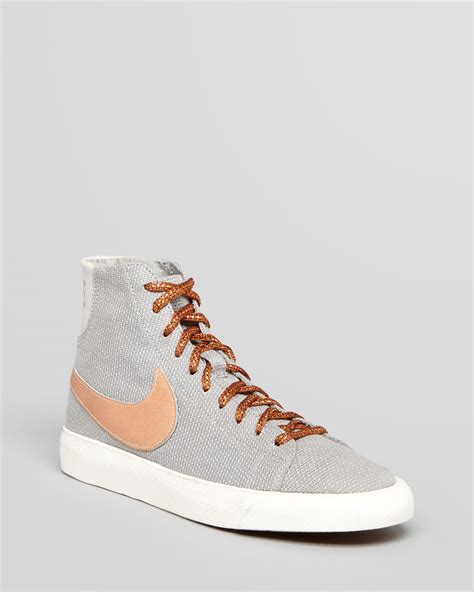 Lyst - Nike Lace Up High Top Sneakers Womens Blazer in Gray