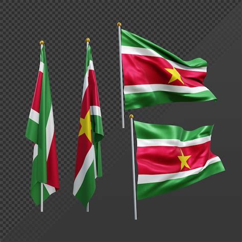 Representaci N D De La Bandera De Surinam De Am Rica Del Sur Ondeando