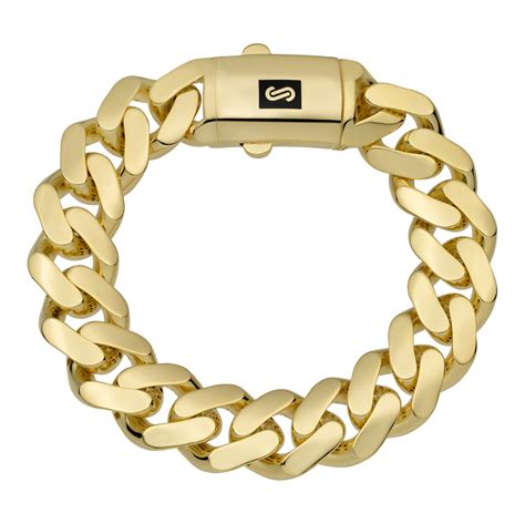 Miami Cuban Royal Link Unisex Adult Monaco Chain Bracelet Real 14K