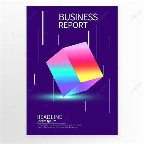 Blue Three Dimensional Business Report Cover Template Download On Pngtree