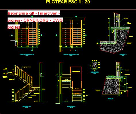 Betonarme Merdiven Dwg Projesi Autocad Projeler Hot Sex Picture