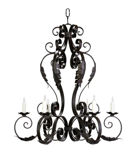 CH 049 Hand Forged Iron Six Light Chandelier Hacienda Lights Irons