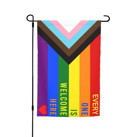 Progress Pride Flag Rainbow Gay Lesbian Transgender Bisexual Lgbtq Print Garden Flags 12x18 Inch