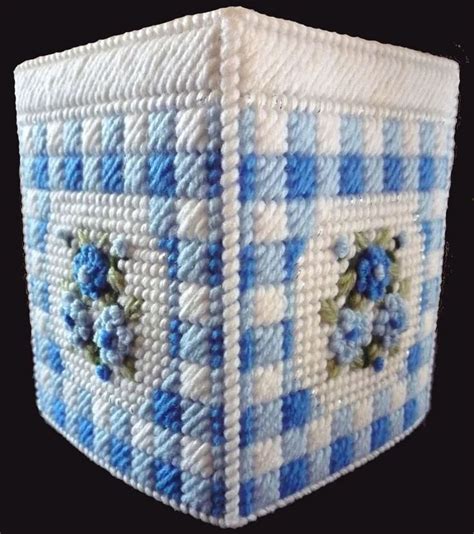 Gingham And Floral Boutique Size Tissue Box Cover Four Etsy Plastic Canvas Patterns Free