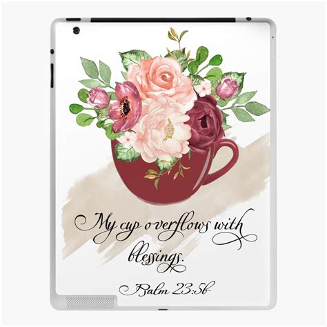 My Cup Overflows With Blessings Bible Verse Wall Art Psalm