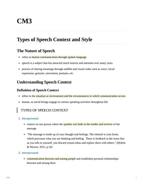 SOLUTION Oralc Types Of Speech Context And Style Studypool