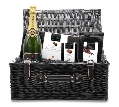 Chocolate And Champagne Large Wicker T Hamper Chocolate Trading Co