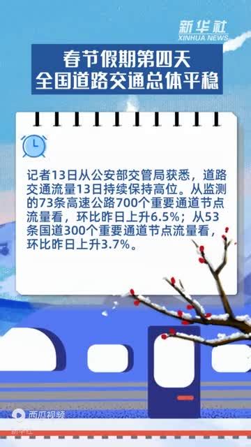 春节假期第四天全国道路交通总体平稳 流量 通道 节点