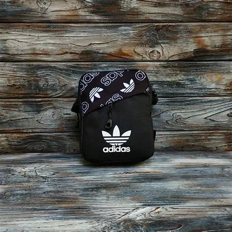 Мужская споривная барсетка черная сумка через плечо Adidas Адидас (ID ...