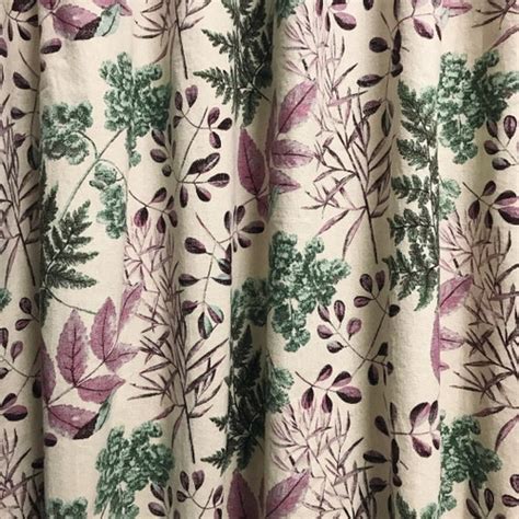 Modern Vintage Rose Floral Pattern Washed Linen Cotton Curtain Etsy