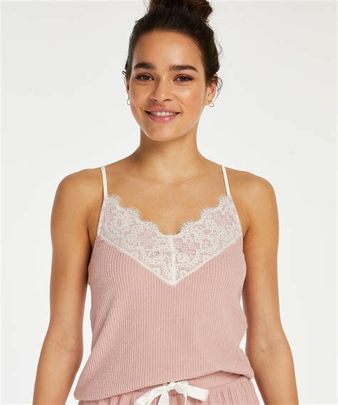 Brushed Rib Lace Cami Top For £17 Tops Hunkemöller