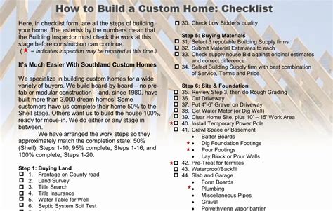 Building A Custom Home Checklist