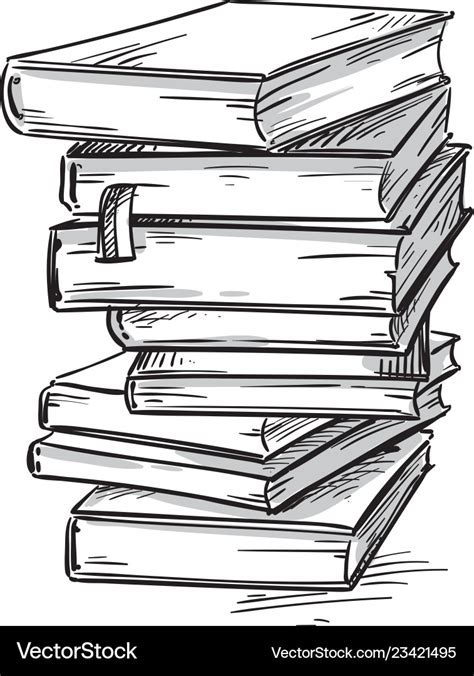 Heap Of Books Royalty Free Vector Image VectorStock