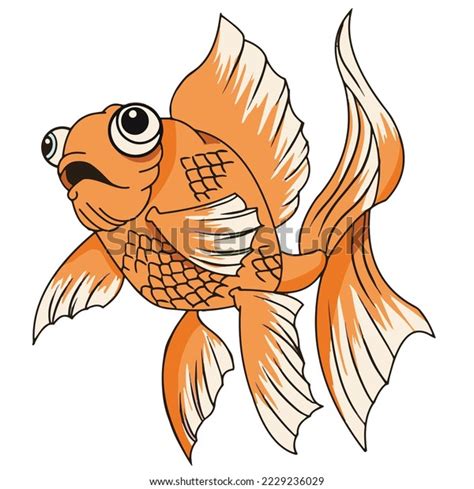 Gold Fish Illustration On White Background Stock Vector Royalty Free