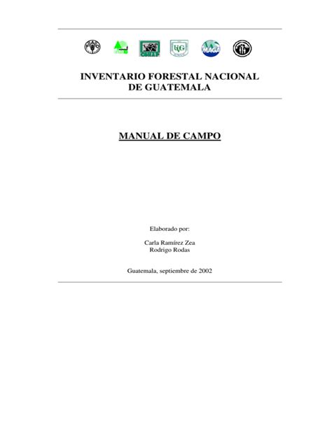 Inventario Forestal Nacional De Guatemala Manual De Campo