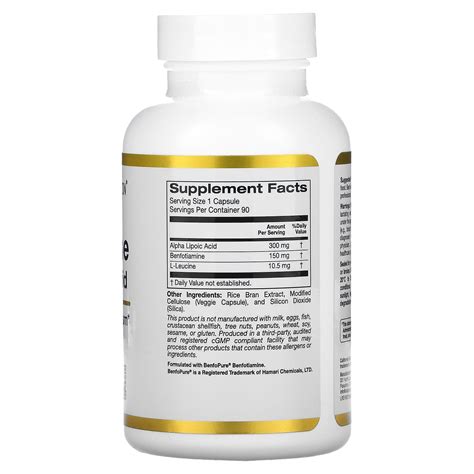 California Gold Nutrition Benfotiamine Alpha Lipoic Acid