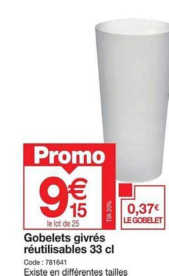 Promo Gobelets Givrés Réutilisables 33 Cl chez Promocash iCatalogue fr