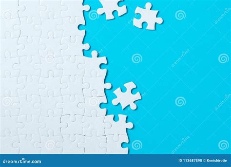 Jigsaw Puzzle Pieces On Blue Background Stock Photo Image Of Pattern