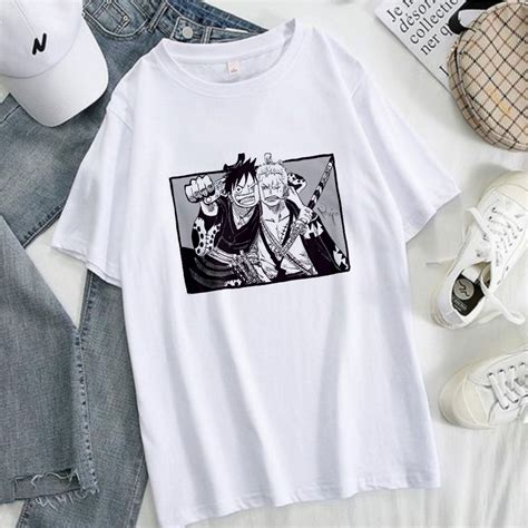 Camiseta Anime One Piece Luffy Zoro Unissex Shopee Brasil