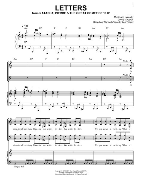 Letters Sheet Music by Josh Groban | Piano & Vocal | Download 25-Page Score - 184124