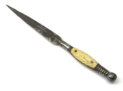 Late 18thearly 19th Century Italian Stiletto Knife 18cm Engraved